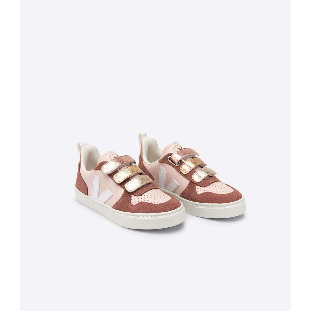 Kids' Veja V-10 CHROMEFREE Shoes Pink | SG 740QMA